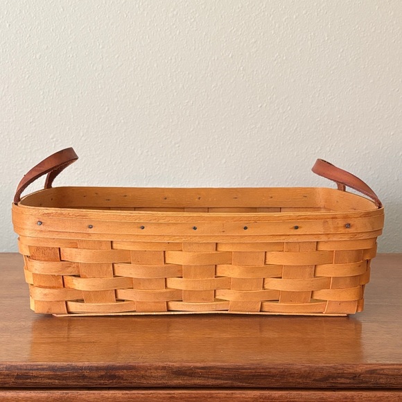 Longaberger Other - Longaberger Handwoven Pantry Basket with Leather Handles